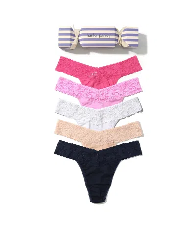 Hanky Panky Women's Original Rise 5 Pack Thong Underwear In Multi