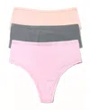 Hanky Panky Play Assorted 3-pack Thongs In Meadow,sweet,coal
