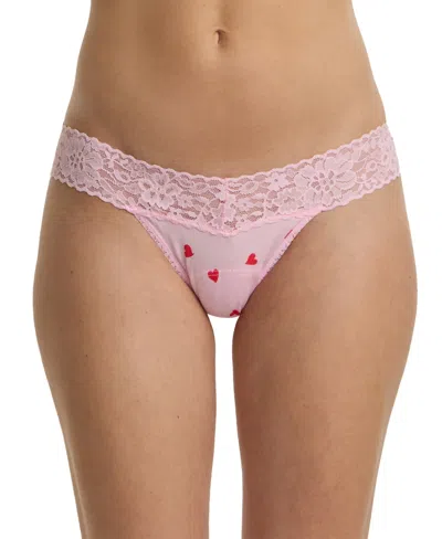 Hanky Panky Women's Printed Dream Ease Low Rise Thong In Pink
