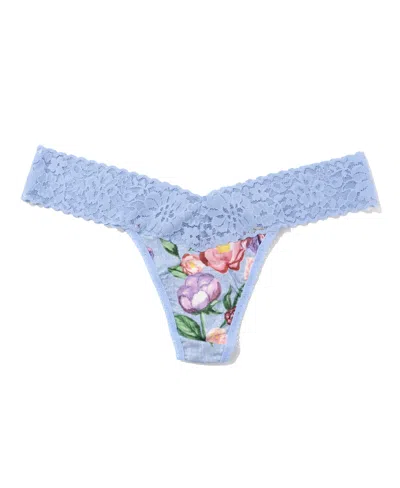 Hanky Panky Women's Printed Dream Ease Low Rise Thong In Blue