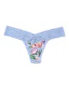 Hanky Panky Indigo Stripe Dreamease Original Rise Thong In Chatsworth House Gardens