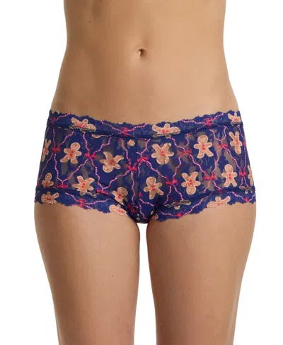 Hanky Panky Women's Printed Signature Lace Boyshort In Blue