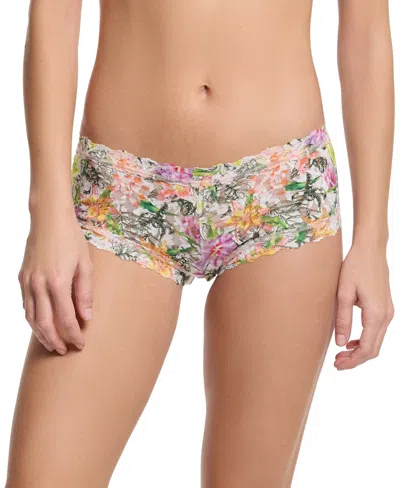 Hanky Panky Women's Printed Signature Lace Boyshort In Botany White