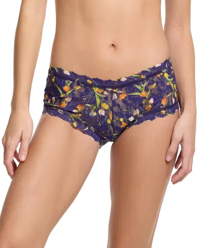 Hanky Panky Women's Printed Signature Lace Boyshort In Central Park Navy