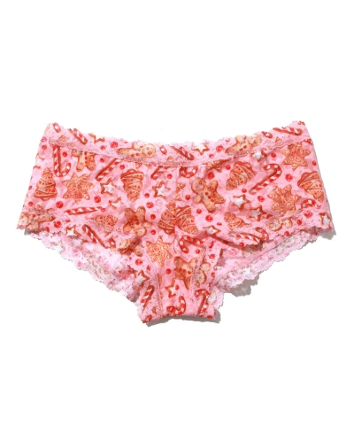 Hanky Panky Women's Printed Signature Lace Boyshort In Gingerbread Pink