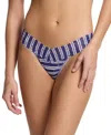 Hanky Panky Printed Signature Lace Original Rise Thong In Aligned Blue
