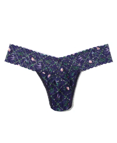 Hanky Panky Women's Printed Signature Lace Low Rise Thong In Multi
