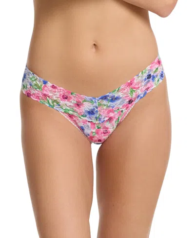 HANKY PANKY WOMEN'S PRINTED SIGNATURE LACE LOW RISE THONG