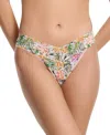 Hanky Panky Printed Signature Lace Original Rise Thong In Botany White