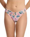 Hanky Panky Printed Signature Lace Original Rise Thong Underwear In Buy Myself Flowers Peach