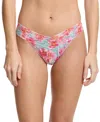 Hanky Panky Printed Signature Lace Original Rise Thong In First Bloom Blue