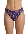 Hanky Panky Printed Signature Lace® Low Rise Thong Festive Gingerbread Cookies In Multi