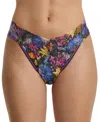 Hanky Panky Women's Printed Signature Lace Original Rise Thong Underwear In Multi
