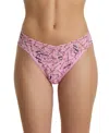 Hanky Panky Women's Printed Signature Lace Original Rise Thong Underwear In Pink