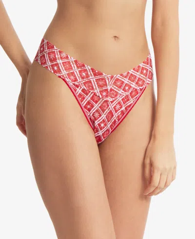 Hanky Panky Printed Signature Lace Original Rise Thong Underwear In Winter Wonderland