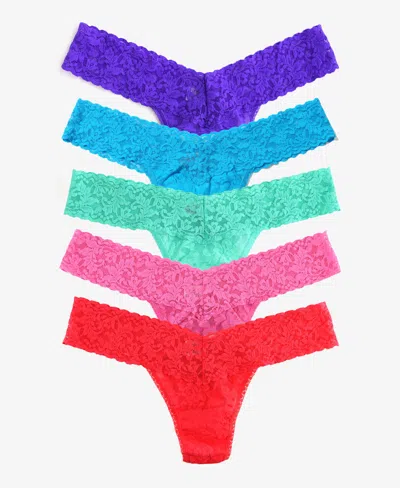 Hanky Panky Women's Signature Lace Low Rise 5 Pack Thong Underwear In Multi