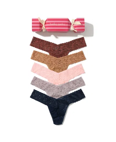 Hanky Panky Women's Signature Lace Low Rise 5 Pack Thong Underwear In Multi