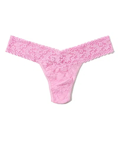 Hanky Panky Women's Signature Lace Low Rise Thong In Pink