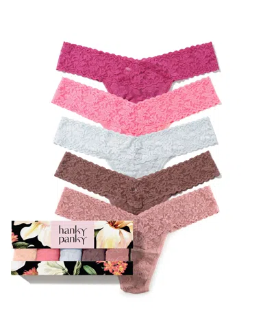 Hanky Panky Women's Signature Lace Low Rise Thong 5 Pack