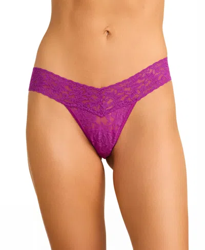 Hanky Panky Signature Lace Original Rise Thong In Purple