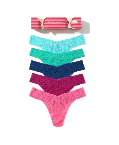 Hanky Panky Women's Signature Lace Original Rise 5 Pack Thong Underwear In Multi