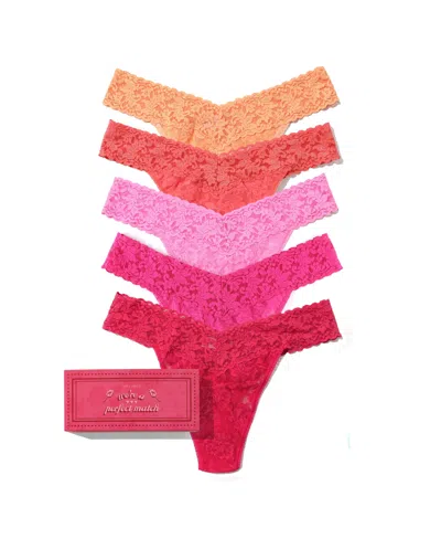 Hanky Panky Women's Signature Lace Original Rise 5 Pack Thong Underwear In Multi