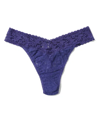 Hanky Panky Women's Signature Lace Original Rise Thong In Purple