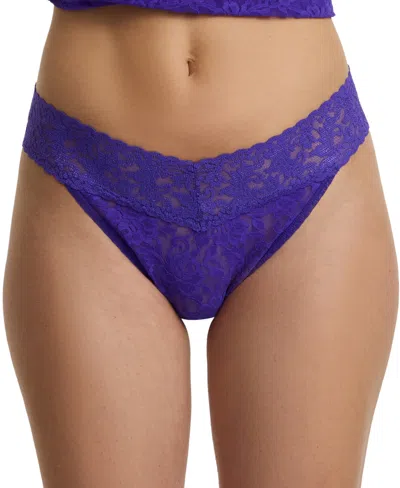 Hanky Panky Women's Signature Lace Original Rise Thong In Blue