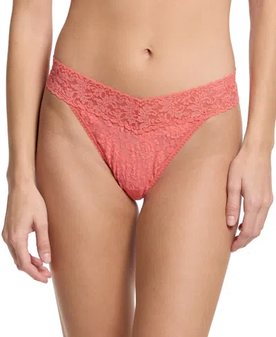Hanky Panky Women's Signature Lace Original Rise Thong In Pink