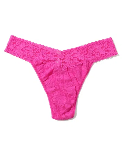 Hanky Panky Women's Signature Lace Original Rise Thong In Marmalade Pink