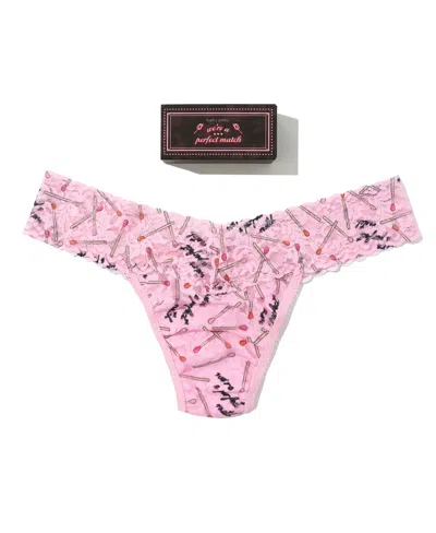 Hanky Panky Women's Signature Low Rise Thong Underwear In Pink