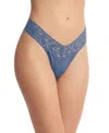 Hanky Panky Cotton With A Conscience Original-rise Thong In Washed Indigo Blue