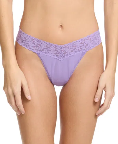 Hanky Panky Women's Supima Cotton Original Rise Thong In Grape Juice Purple