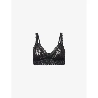 HANKY PANKY WOMENS SIGNATURE LACE CROSSOVER BRALETTE BLACK