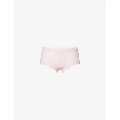 Hanky Panky Womens Bliss Pink Boyshort Signature Lace Briefs In Black