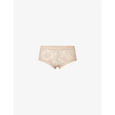 Hanky Panky Womens Chai Boyshort Signature Lace Briefs In Brown