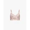 Hanky Panky Printed V-neck Retro Lace Bralette In Hide And Seek