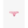 Hanky Panky Womens Signature Low-rise Lace Thong Lots Of Lov In Lots Of Love