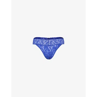 Hanky Panky Womens Signature Original-rise Stretch-jersey Thong Violets Are Blu In Violets Are Blue