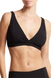 Hanky Panky V-front Plunge Bikini Top In Black