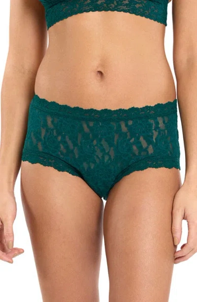 Hanky Panky X Saalt Signature Lace® Leakproof Boyshorts In Green