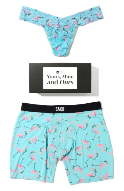 Hanky Panky X Saxx Vibe Assorted 2-pack Boxer Brief & Thong In Blue