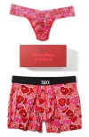 Hanky Panky X Saxx Vibe Assorted 2-pack Boxer Brief & Thong In Pink
