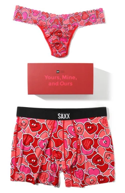 Hanky Panky X Saxx Vibe Assorted 2-pack Boxer Brief & Thong In Pink