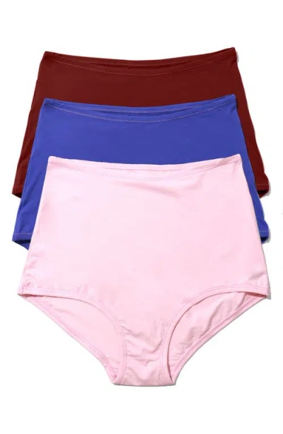 Hanky Panky Yourfit™ Assorted 3-pack High Waist Briefs In Bliss/blue/mulled Wine