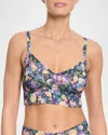 Hanky Panky Printed V-neck Retro Lace Bralette In Dream Garden