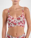 Hanky Panky Zebra-print Lace Retro Bralette In Je T'aime