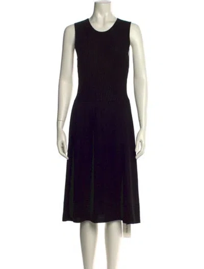 Pre-owned Hanley Mellon Crew Neck Mini Dress In Black