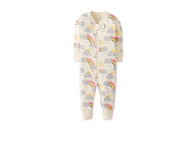 Hanna Andersson Kids' 2-way Zip Sleeper (infant/toddler) Girl's Pajama Sets Rainbows : 18 Months, Cotton In Neutral