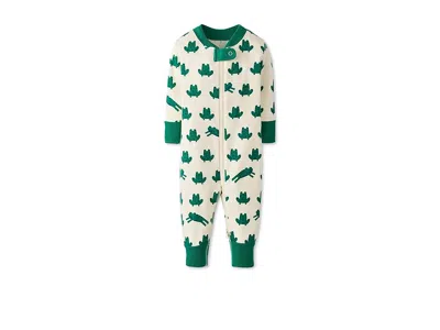 Hanna Andersson Kids' 2-way Zip Sleeper (infant/toddler) Girl's Pajama Sets Ribbit Ribbit : 12 Months, Cotton In Green